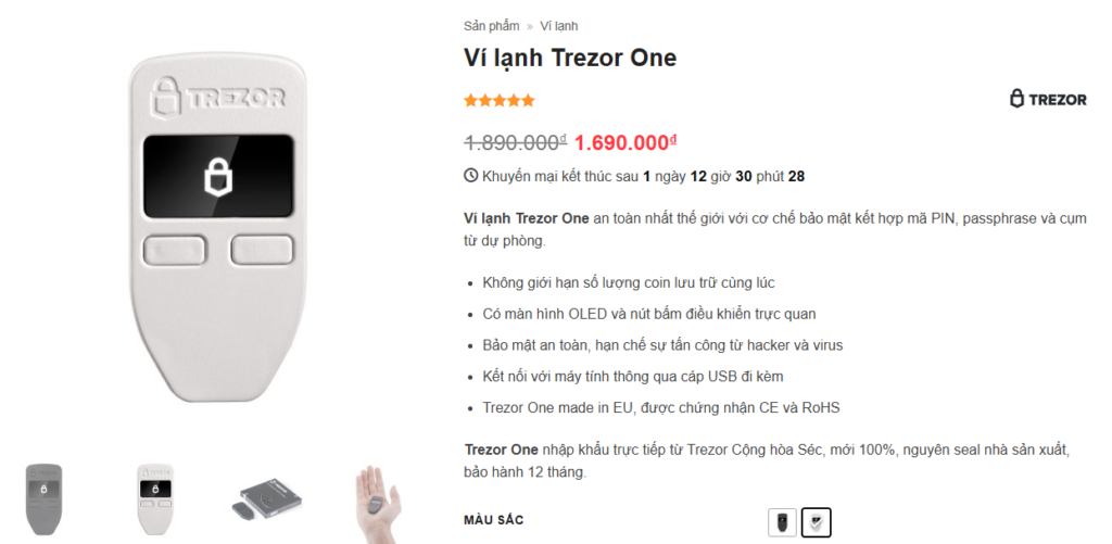 Gu công nghệ - Ví lạnh Trezor One